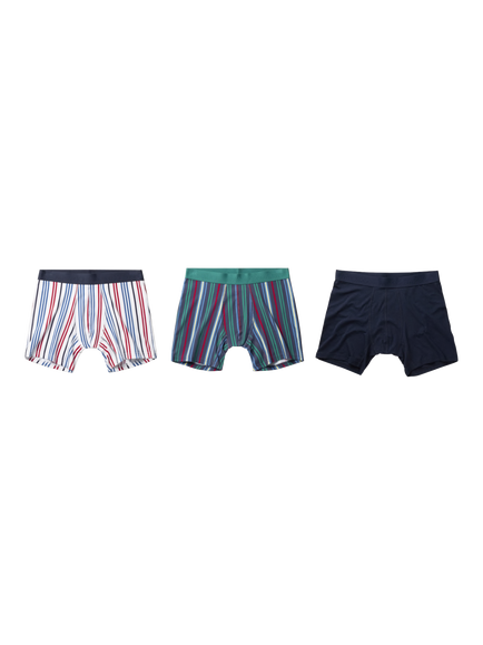 Panos Emporio Bamboo Organic Cotton Mix Boxer Shorts, Pack of 3, Multi, Multi