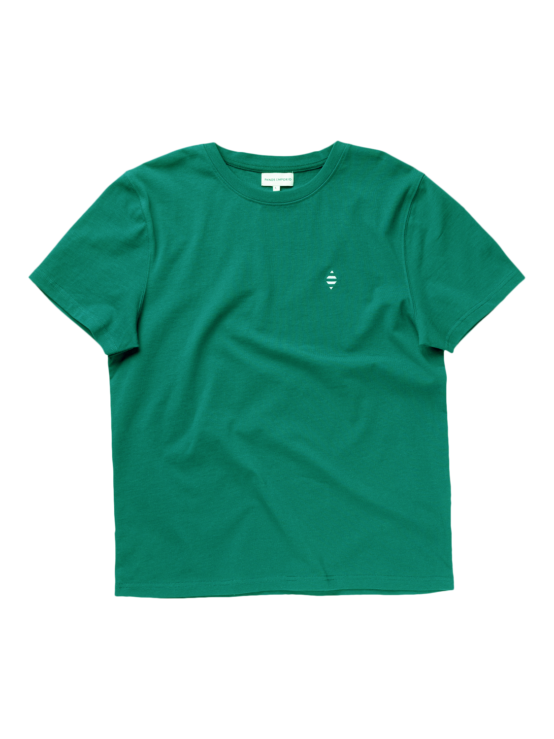 Product image 1 of 1, which shows Panos Emporio Element Organic Cotton Heavyweight Crew Neck T-Shirt, Peacock, S
