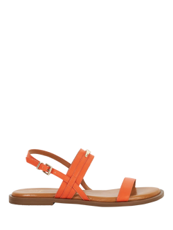 Dune London Litton Leather Sandals, Orange, Orange