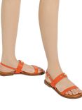 Dune London Litton Leather Sandals, Orange