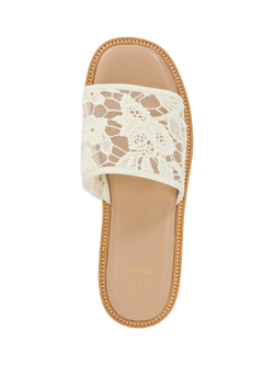 Dune London Luffit Lace Flatform Sandals, Cream - view 2, Cream