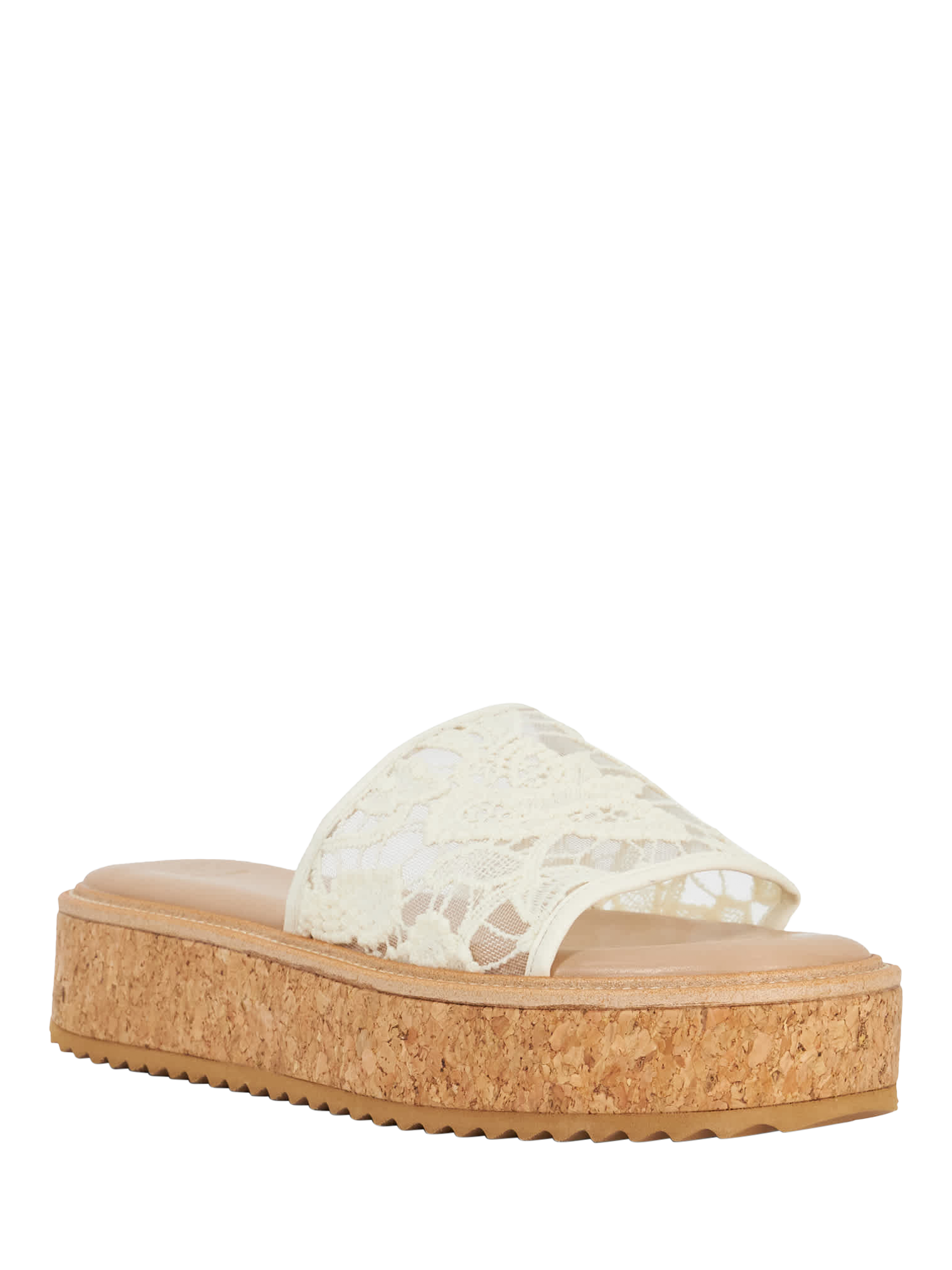 Product image 3 of 5, which shows Dune London Luffit Lace Flatform Sandals, Cream, EU36