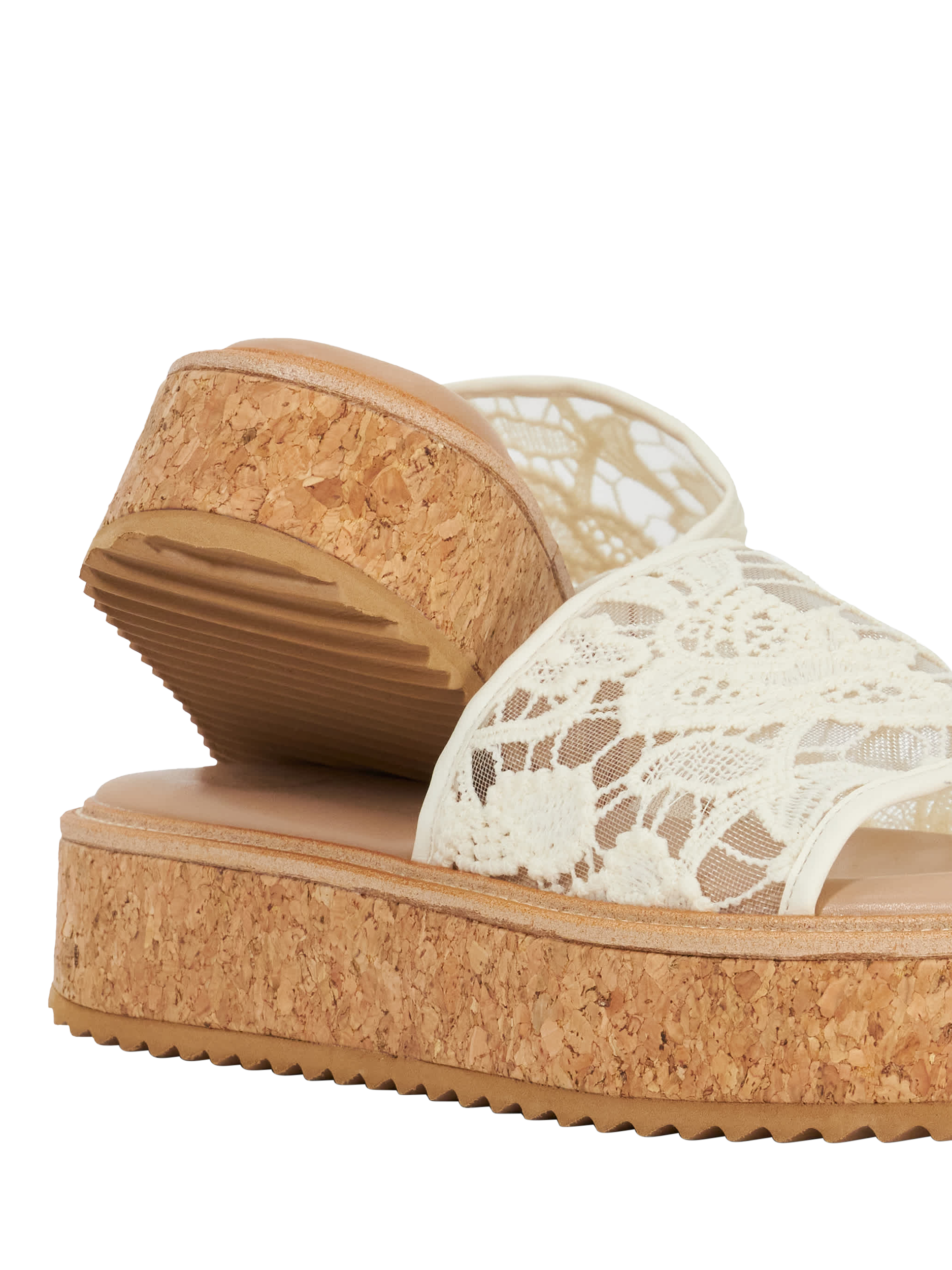 Product image 5 of 5, which shows Dune London Luffit Lace Flatform Sandals, Cream, EU36