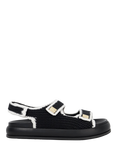Dune London Luffle Contrast Double Buckle Flatform Sandals, Black