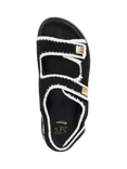 Dune London Luffle Contrast Double Buckle Flatform Sandals, Black