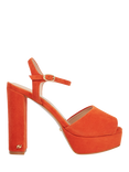 Dune Mayci Suede Heeled Platform Sandals, Orange