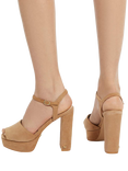 Dune Mayci Suede Heeled Platform Sandals