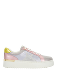 Dune Emeelia Star Leather Embellished Lace Up Trainers, Multi