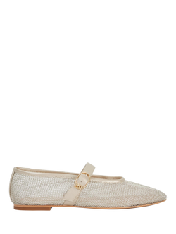 Dune London Headline Woven Fabric Ballet Flats, Gold, Gold