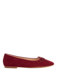 Dune London Hilife Suede Ballerina Pumps, Burgundy