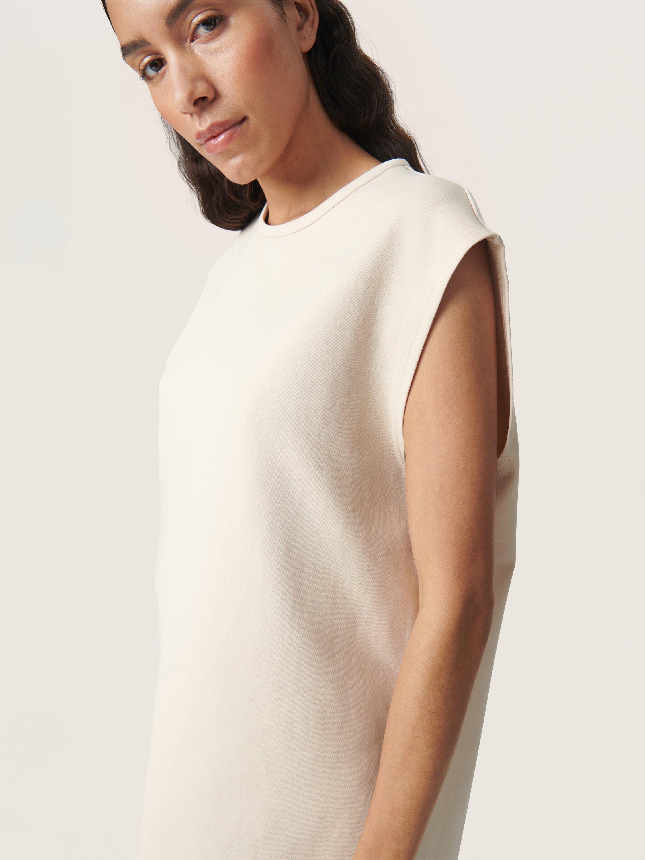 Product image 4 of 6, which shows Soaked In Luxury Anastasia Longline Sleeveless Top, Sandshell, XS