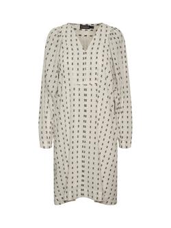 Soaked In Luxury Hella Dobby Dress, Black/White, Black/White