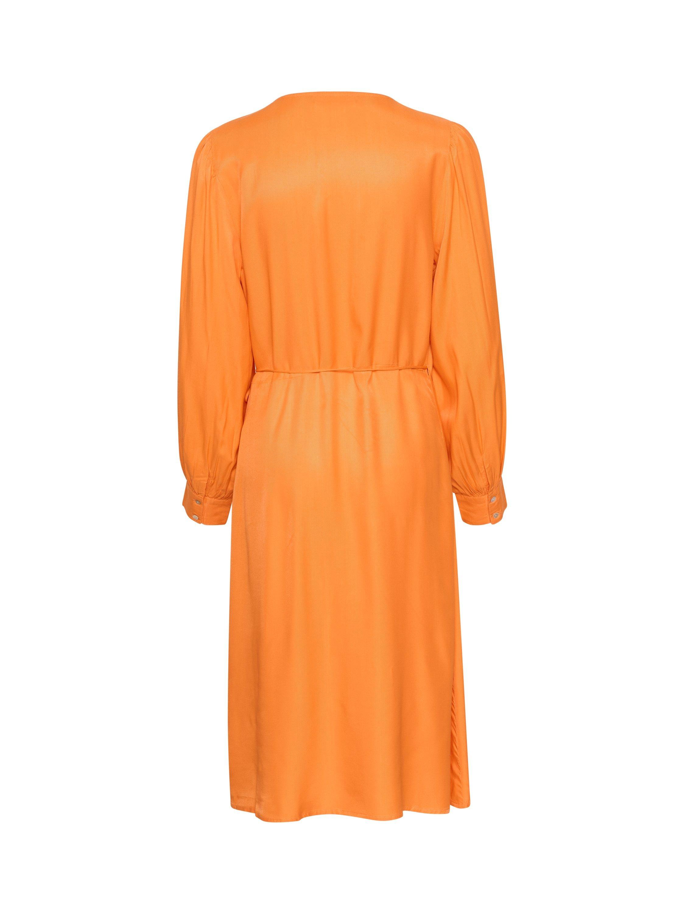 Product image 6 of 6, which shows Soaked In Luxury Cattie Wrap Dress, Mid Orange, XS