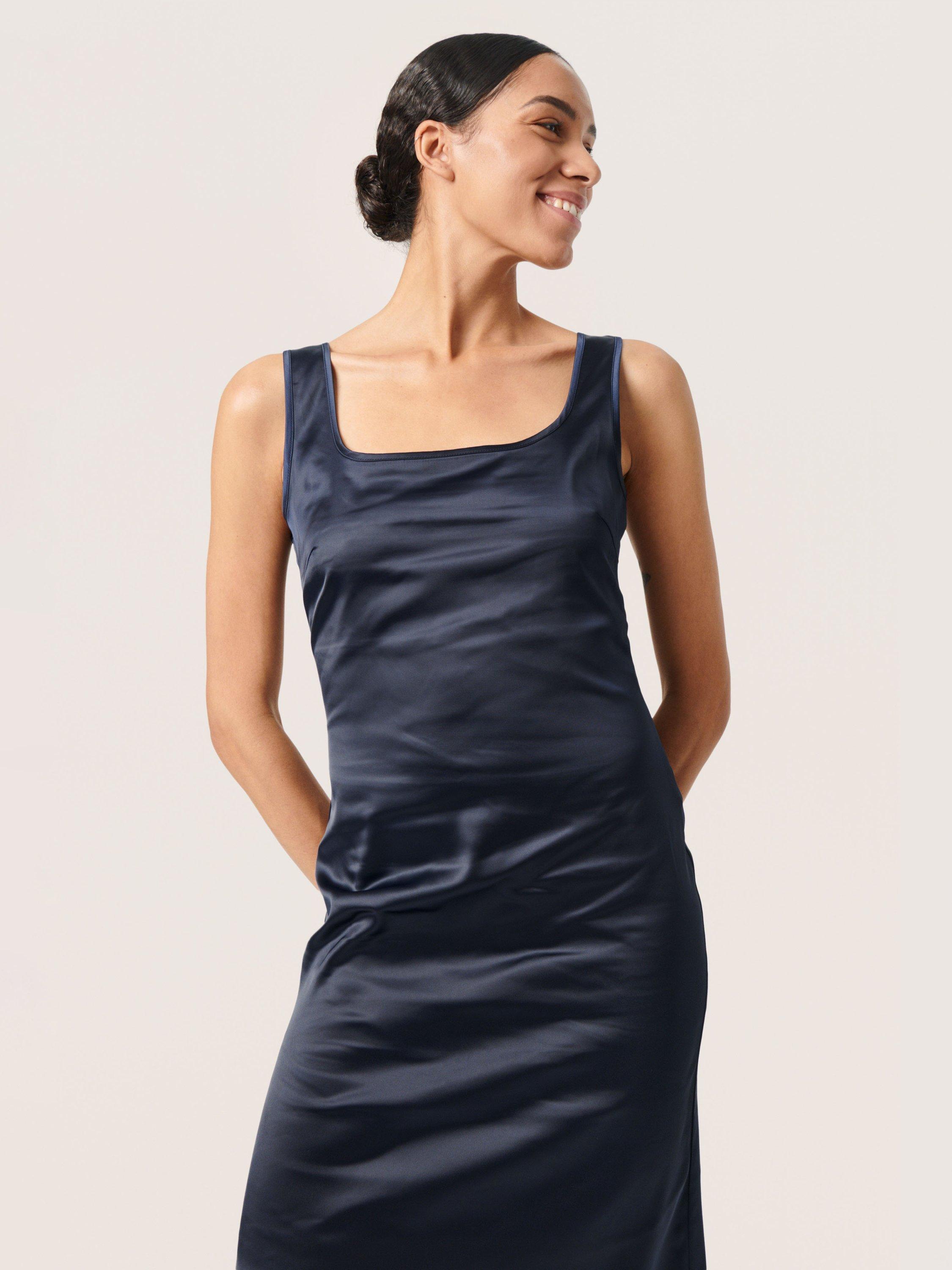 Product image 3 of 5, which shows Soaked In Luxury Anna Side Split Maxi Dress, Night Sky, XS