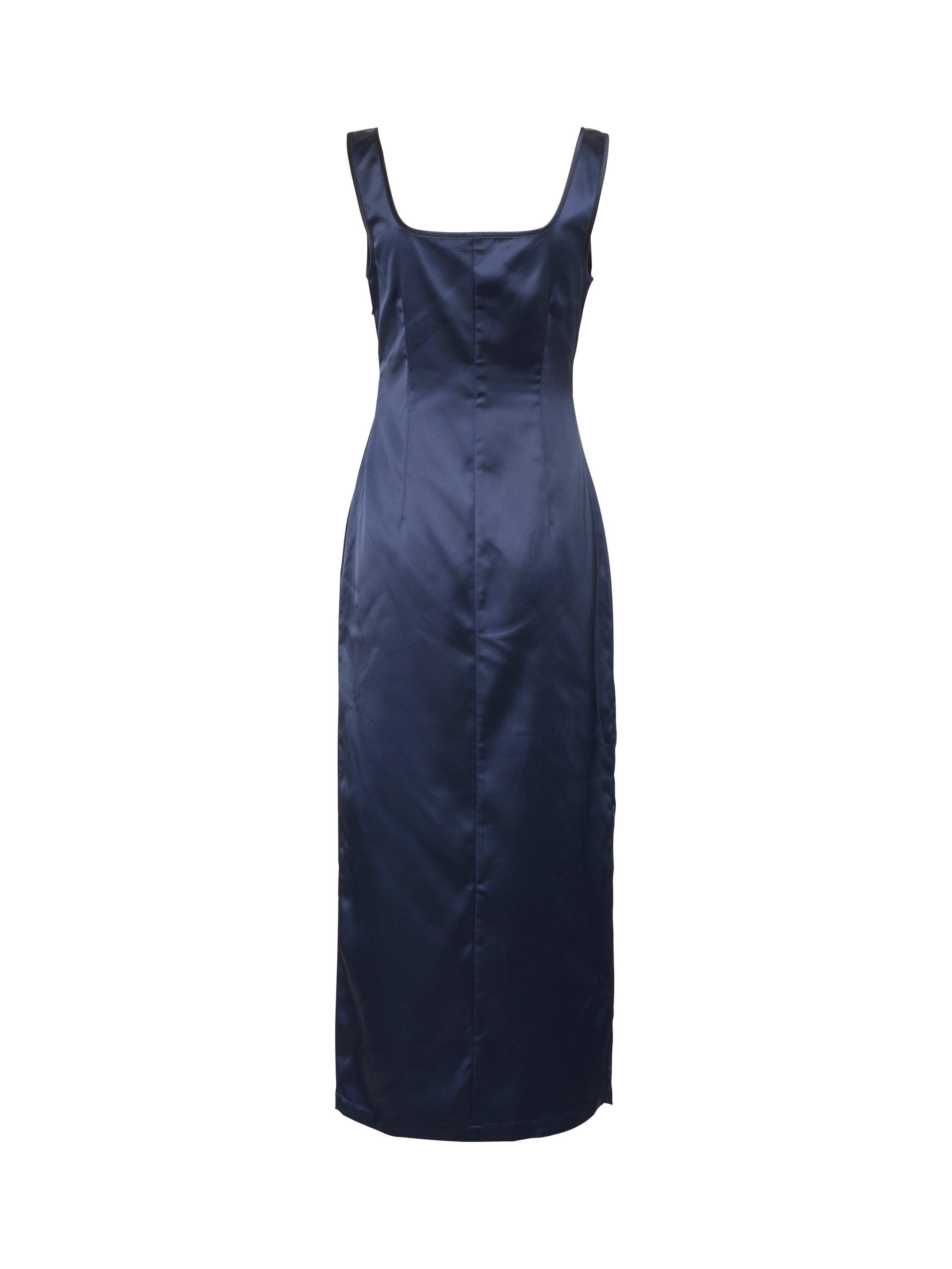 Product image 5 of 5, which shows Soaked In Luxury Anna Side Split Maxi Dress, Night Sky, XS