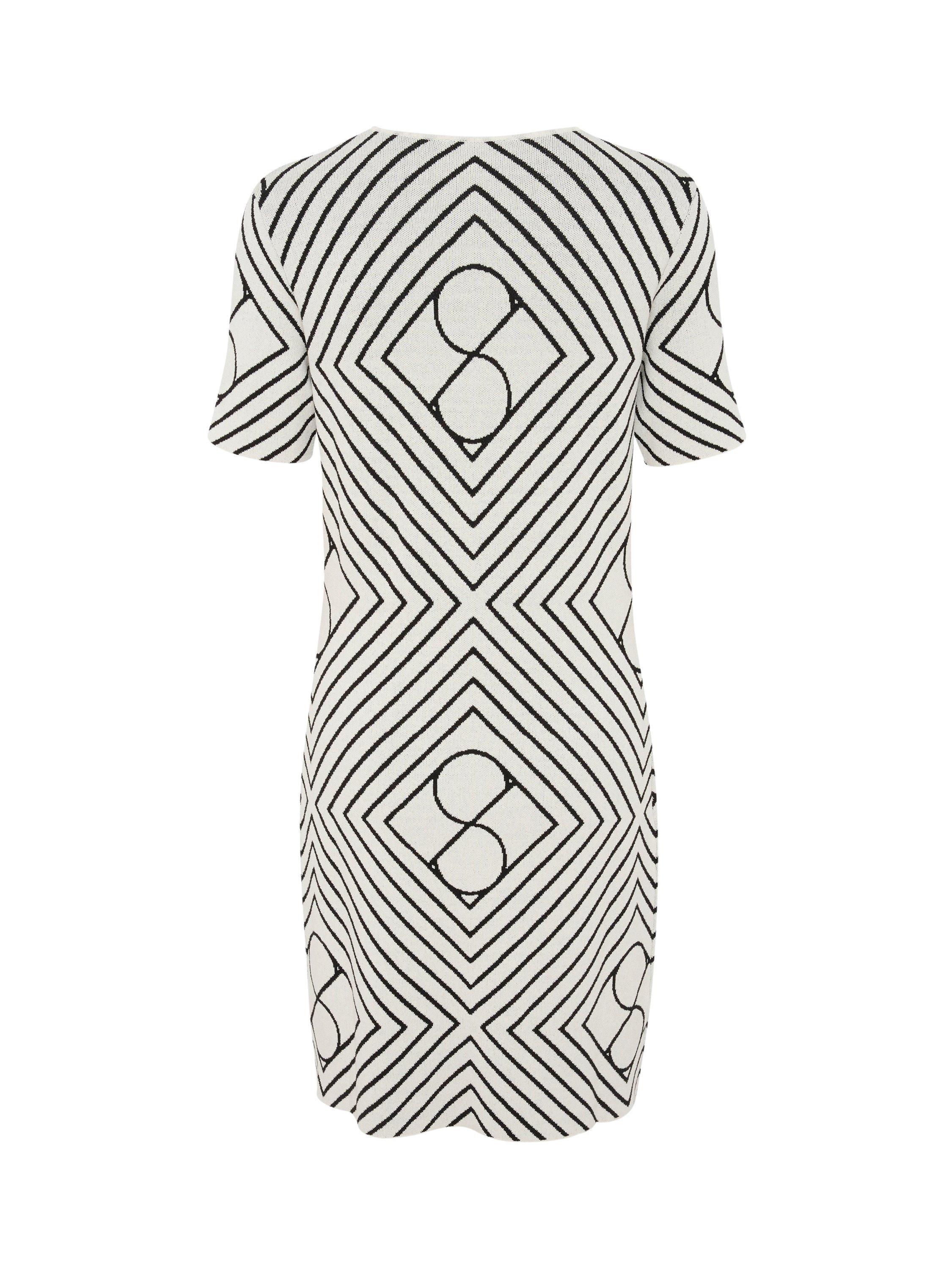 Product image 6 of 6, which shows Soaked In Luxury Clare Monogram Mini Dress, White/Black, S
