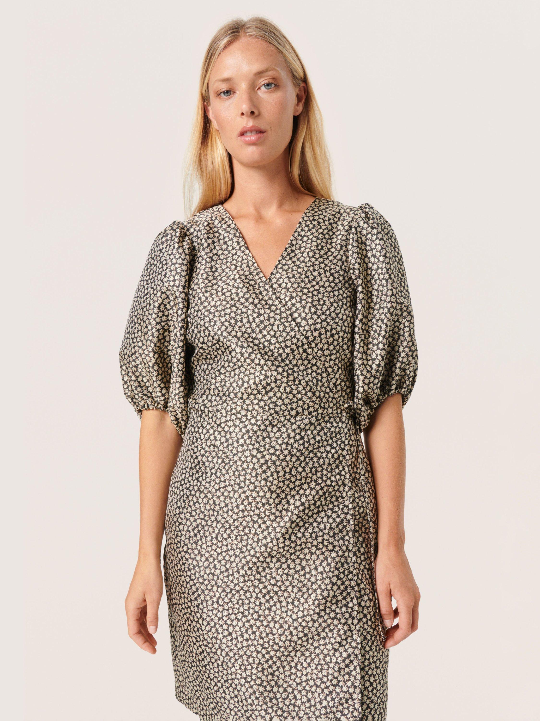 Product image 3 of 6, which shows Soaked In Luxury Kaela Floral Dress, Black/Multi, S