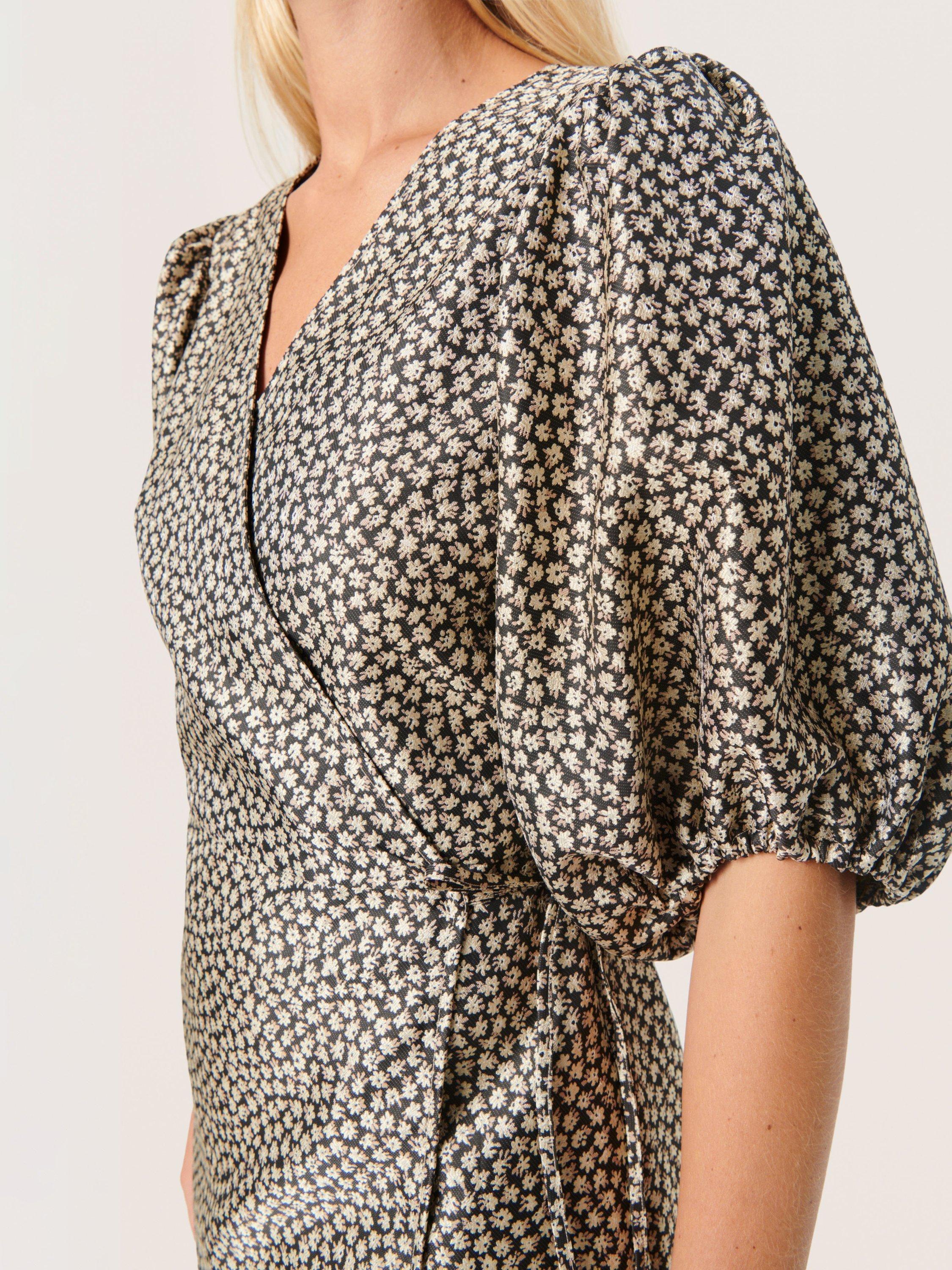 Product image 4 of 6, which shows Soaked In Luxury Kaela Floral Dress, Black/Multi, S