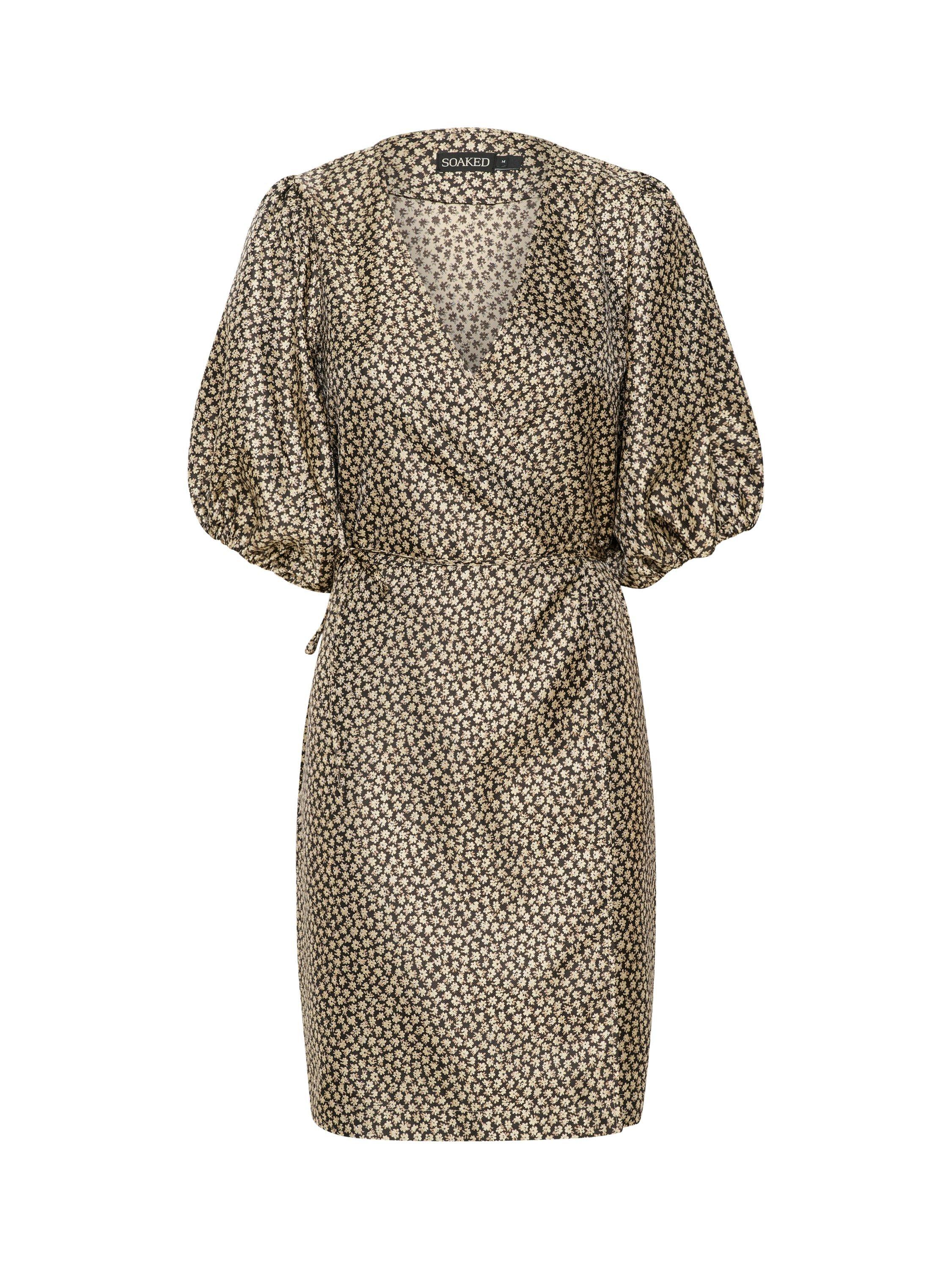Product image 5 of 6, which shows Soaked In Luxury Kaela Floral Dress, Black/Multi, S