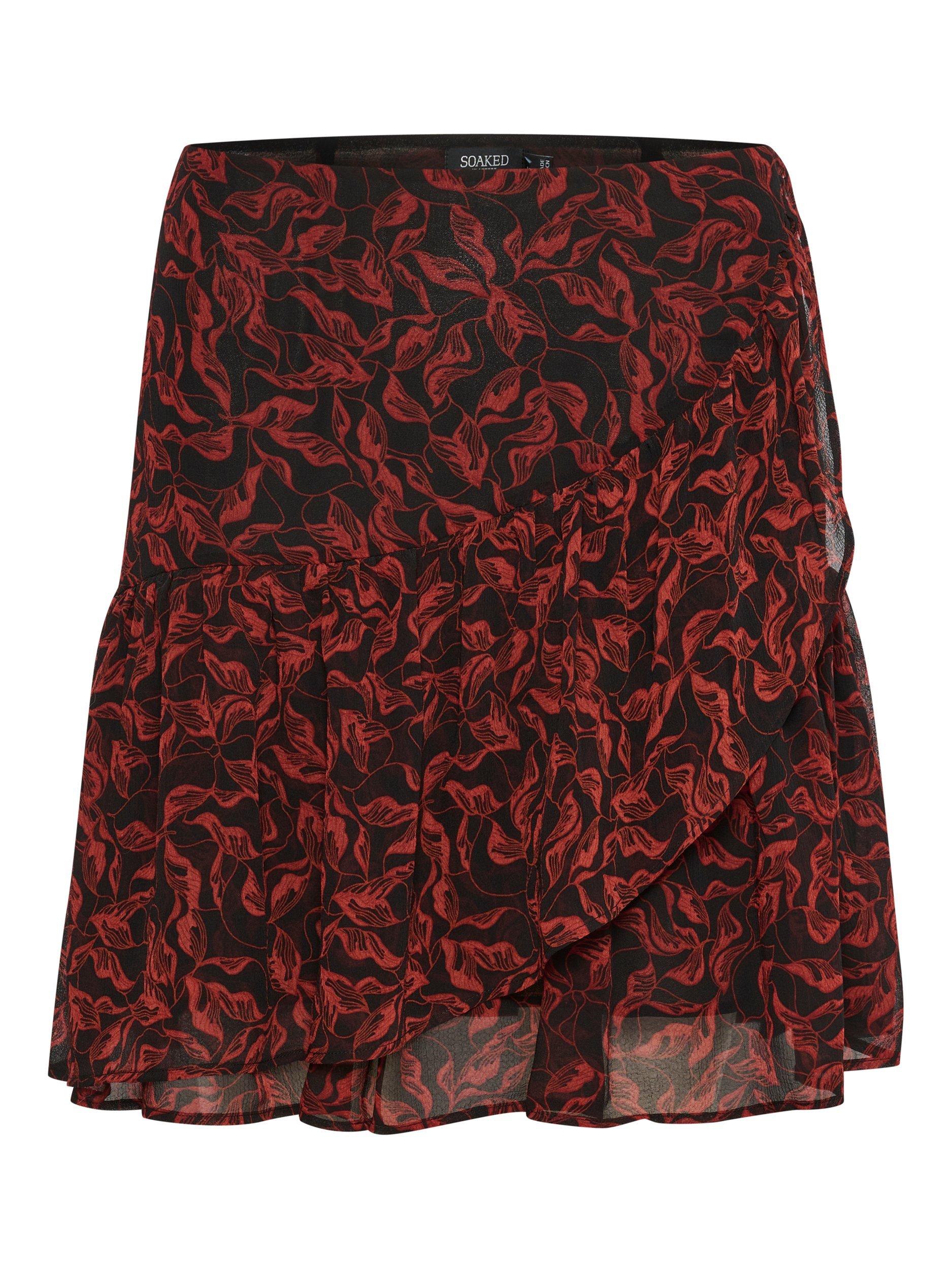 Product image 5 of 6, which shows Soaked In Luxury Luciana Leaves Skirt, Smoked Paprika/Multi, S