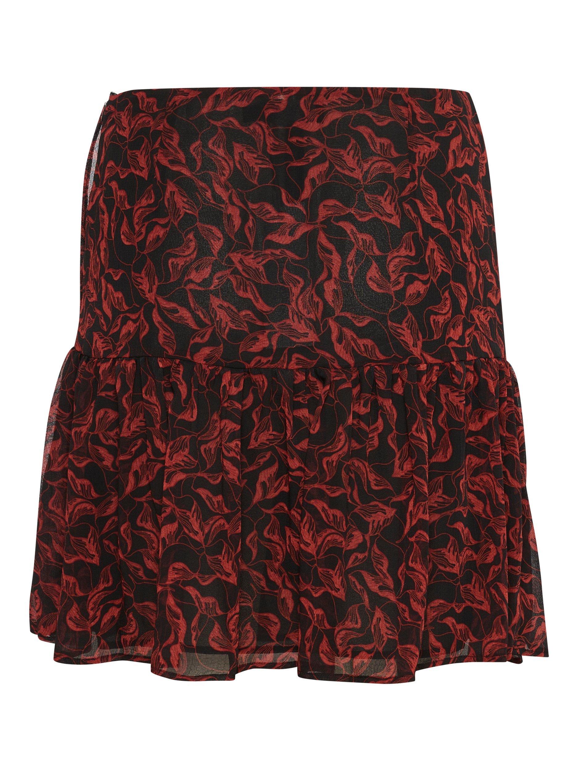 Product image 6 of 6, which shows Soaked In Luxury Luciana Leaves Skirt, Smoked Paprika/Multi, S