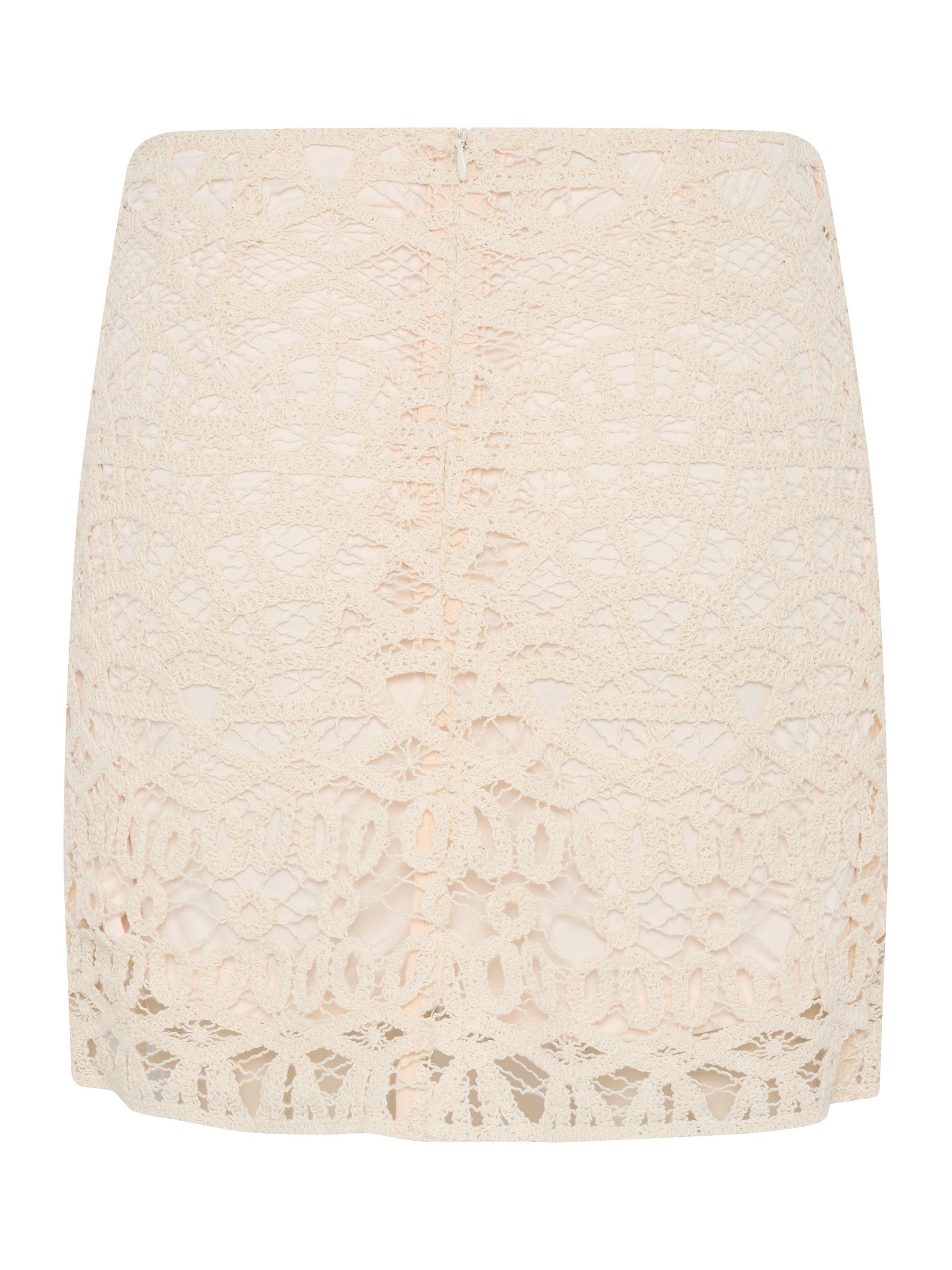 Product image 2 of 2, which shows Soaked In Luxury Nicholina Lace Mini Skirt, Whisper White, L