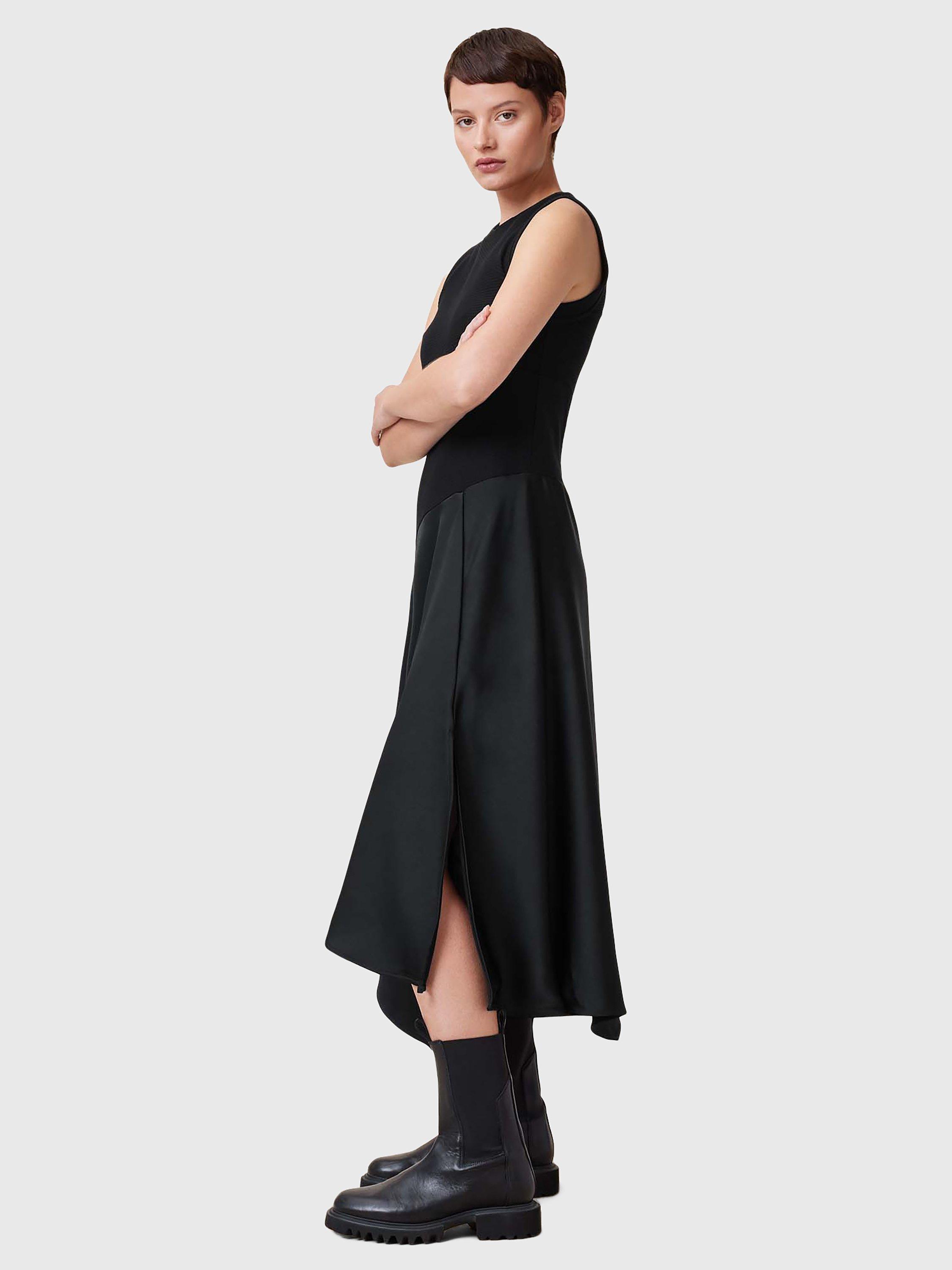 Product image 7 of 8, which shows AllSaints Pia Organic Cotton Rich Satin Dress, Black, 10