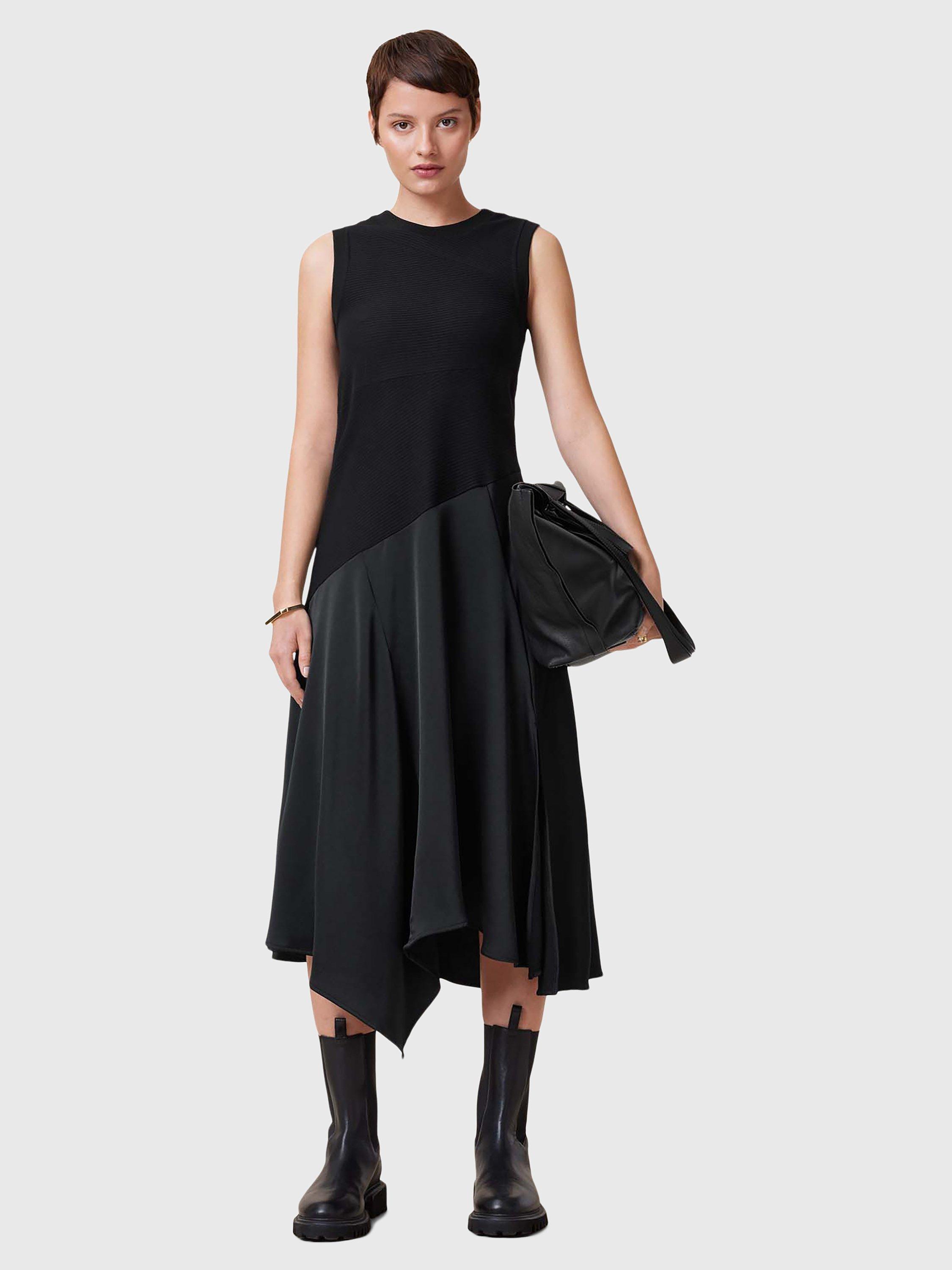 Product image 8 of 8, which shows AllSaints Pia Organic Cotton Rich Satin Dress, Black, 10