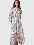 AllSaints Skylar Floral Linen Rich Maxi Dress, Off White