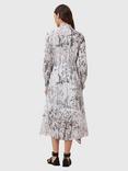 AllSaints Skylar Floral Linen Rich Maxi Dress, Off White