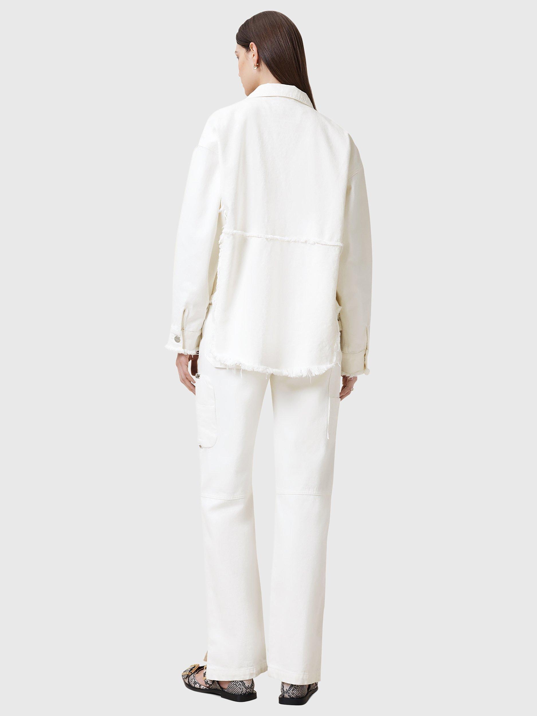 Product image 7 of 8, which shows AllSaints Florence Cargo Jeans, Off White, 25