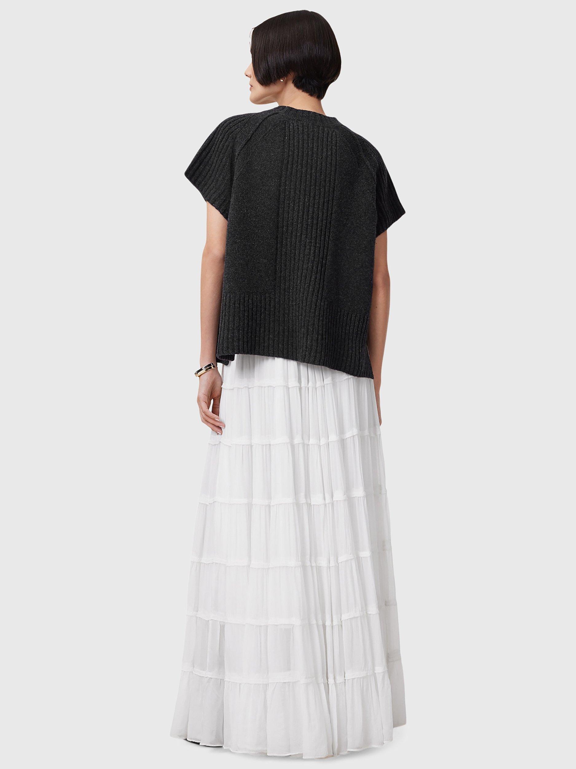 Product image 6 of 7, which shows AllSaints Eva Maxi Skirt, White, 10