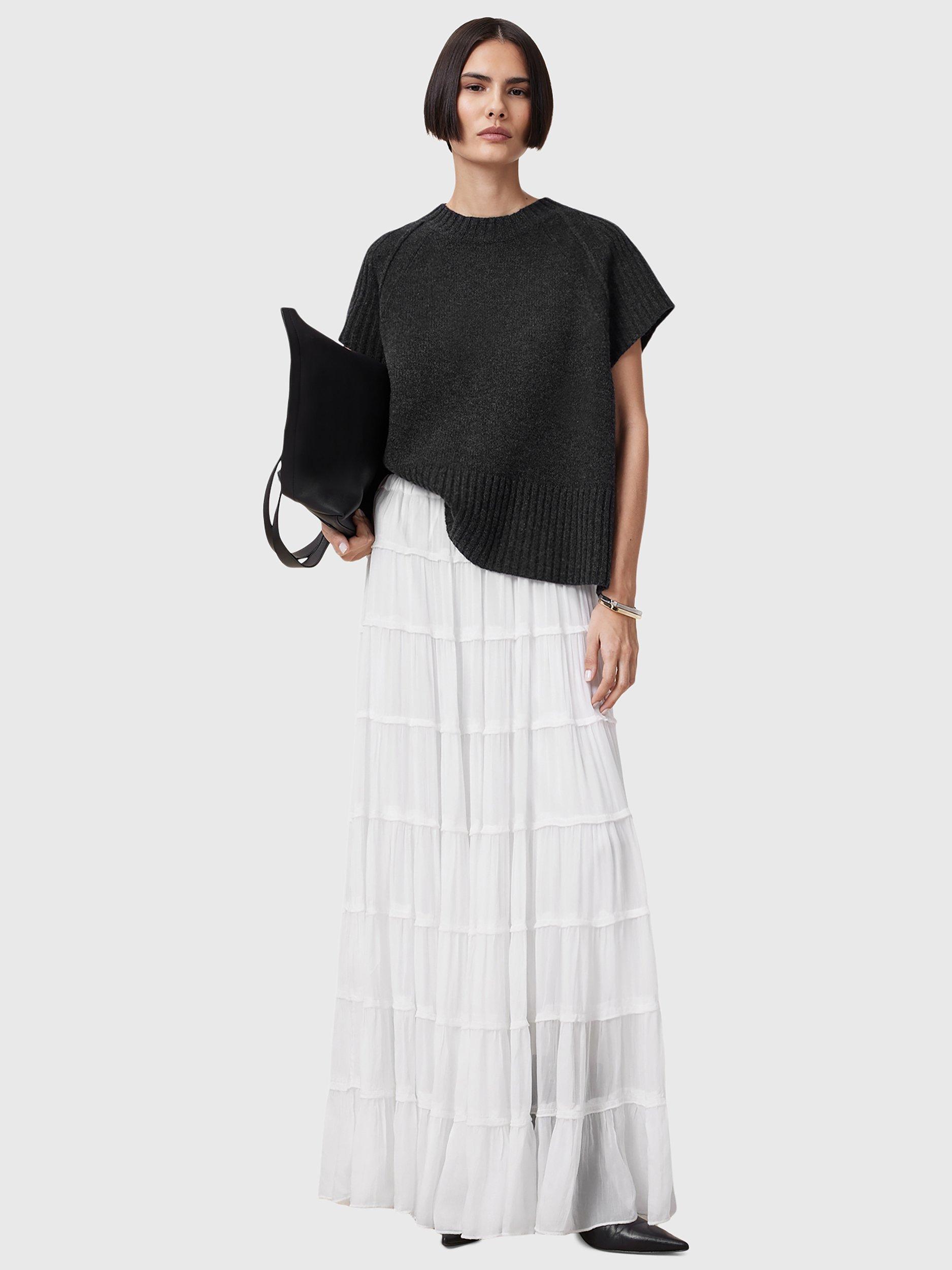 Product image 7 of 7, which shows AllSaints Eva Maxi Skirt, White, 10