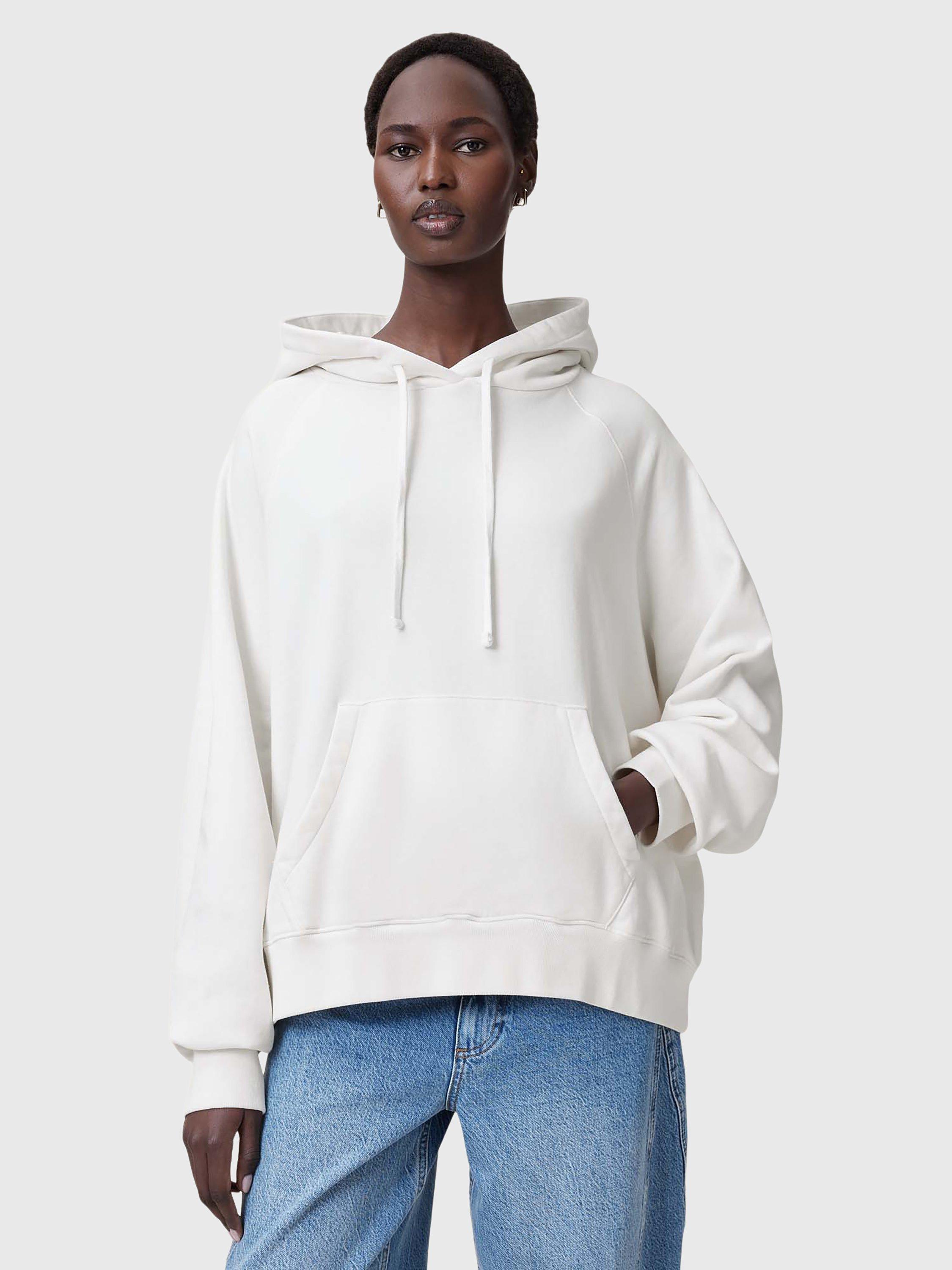 AllSaints Fuse Talon Pure Organic Cotton Hoodie, White