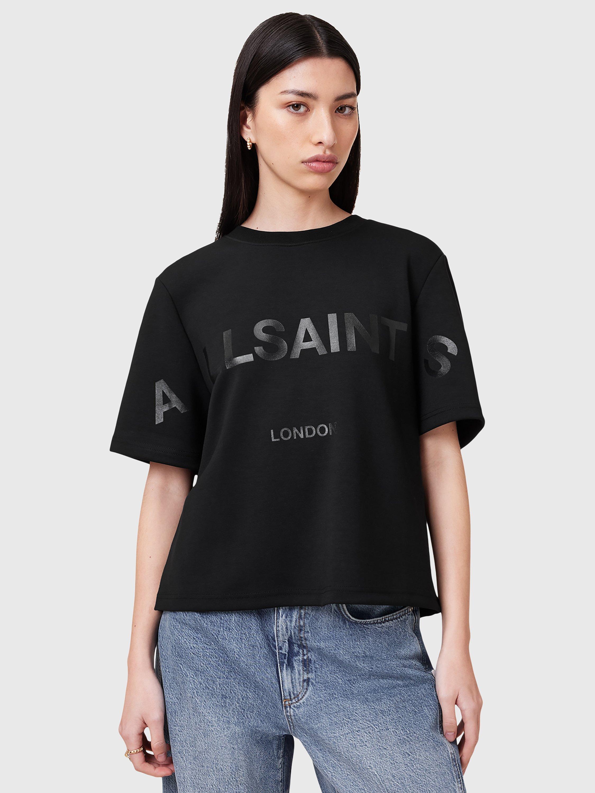 AllSaints Lini Biggy Logo T-Shirt, Black