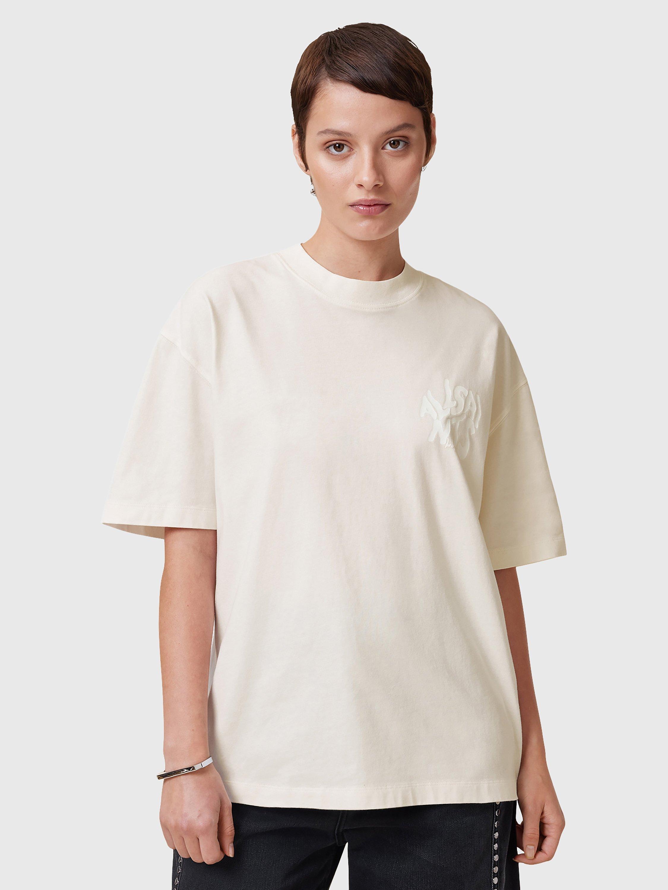 AllSaints Orlando Organic Cotton Logo T-Shirt, White, White