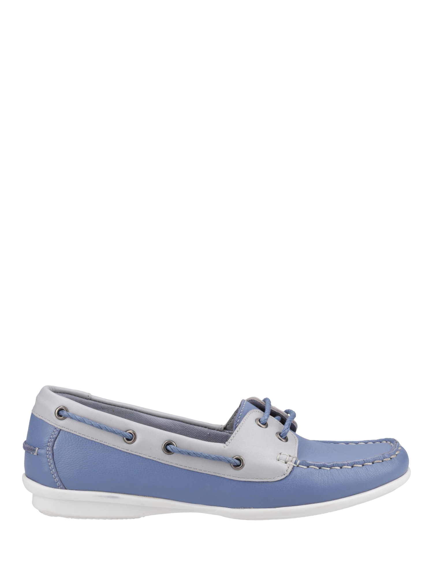 Hush Puppies Irene Leather Boat Shoes, Blue/Ice