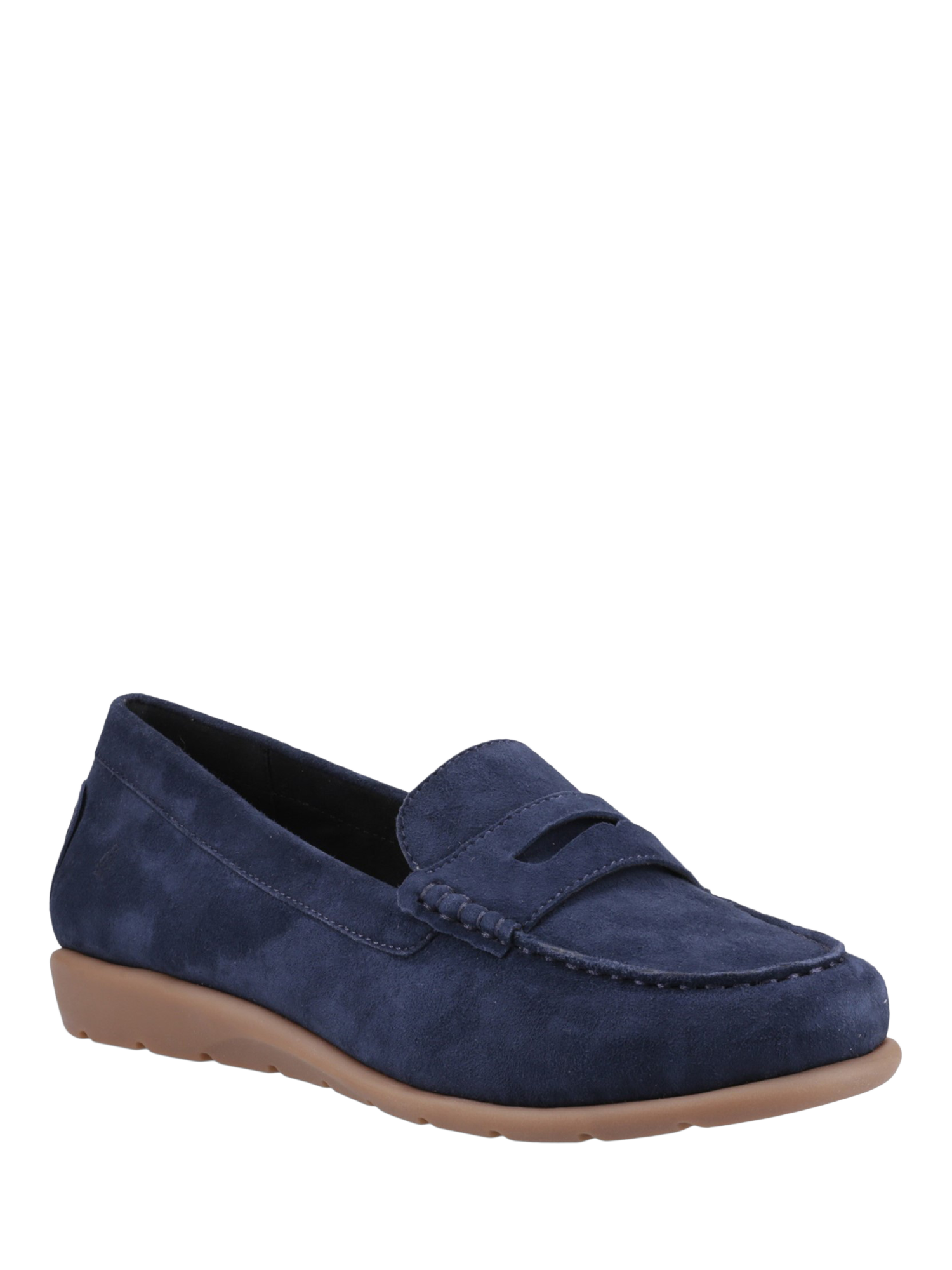 Product image 2 of 4, which shows Hush Puppies Shelby Suede Loafers, Navy, 3