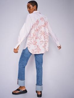 MOS MOSH Stella Chrome Straight Leg Jeans, Mid Blue - view 2, Mid Blue