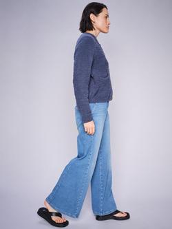 MOS MOSH Vincent Lyon Wide Leg Jeans, Mid Blue - view 2, Mid Blue