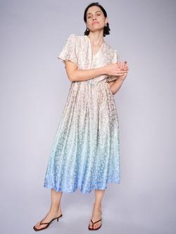 MOS MOSH Sabaro Gradient Jacquard Midi Dress, Hydrangea, Hydrangea