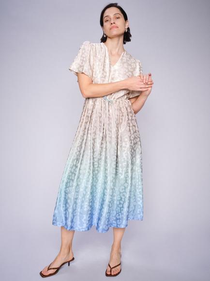 MOS MOSH Sabaro Gradient Jacquard Midi Dress, Hydrangea, Hydrangea