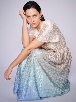 MOS MOSH Sabaro Gradient Jacquard Midi Dress, Hydrangea - view 2, Hydrangea