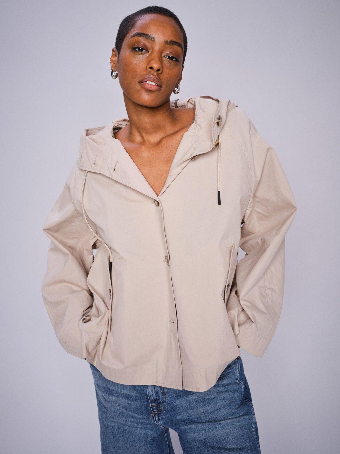 Product image 2 of 4, which shows MOS MOSH Sheena Short Hooded Jacket, Cream Natural, M