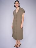 MOS MOSH Nelli Alexi Midi Shirt Dress, Mid Green