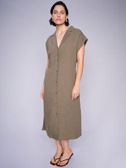MOS MOSH Nelli Alexi Midi Shirt Dress, Mid Green, Mid Green