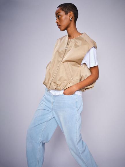 MOS MOSH Andy Mac Barrel Leg Jeans, Light Blue, Light Blue