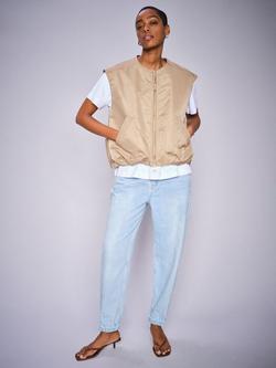 MOS MOSH Andy Mac Barrel Leg Jeans, Light Blue - view 2, Light Blue