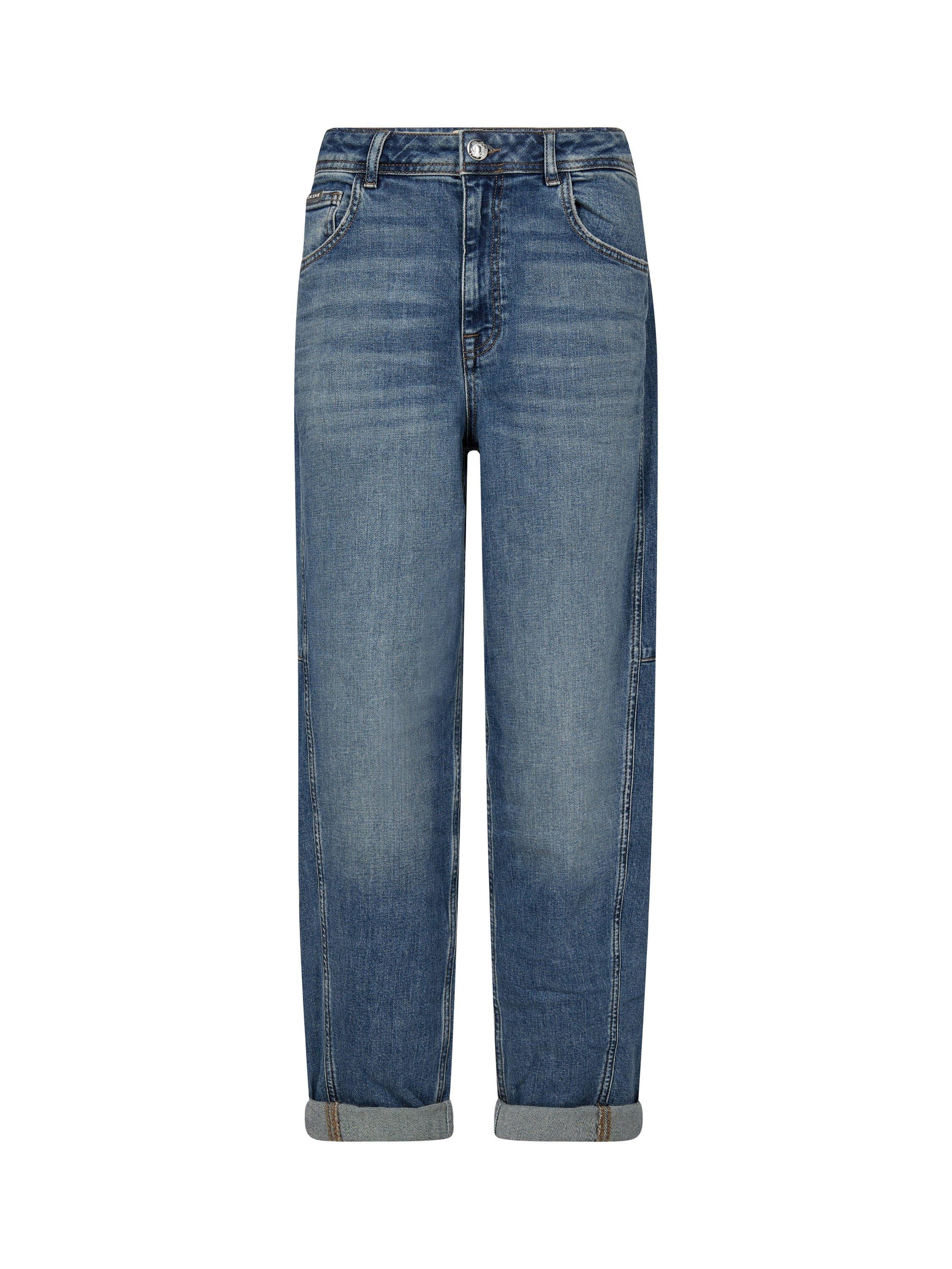 Product image 3 of 4, which shows MOS MOSH Aymen Kyoto Barrel Leg Jeans, Mid Blue, 28R