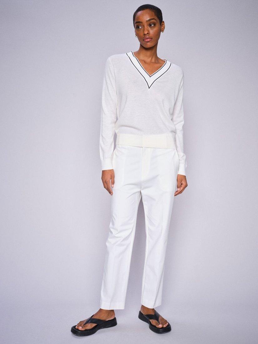 Product image 2 of 4, which shows MOS MOSH Relena Wool Blend V-Neck Jumper, Ecru, S
